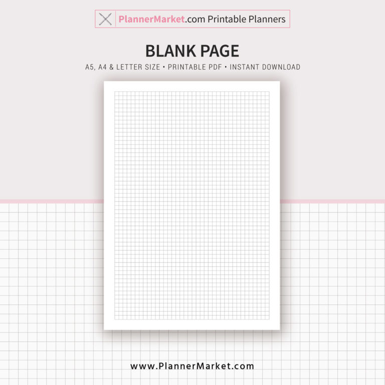 Blank Pages, Planner Inserts, A5, A4, Letter Size, Printable Planner ...