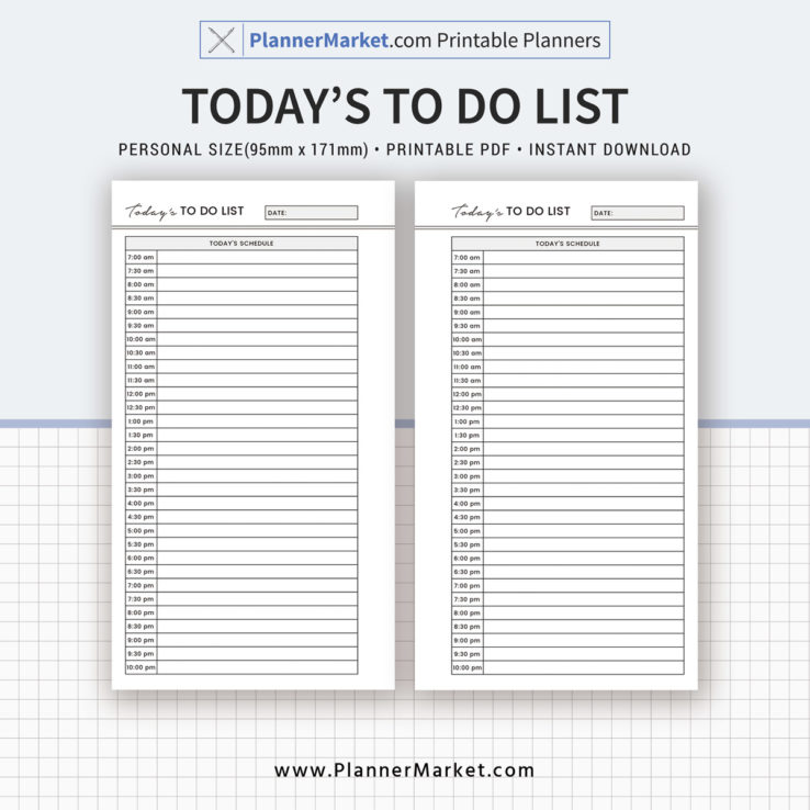 Today s To Do List Planner Inserts Personal Size Planner Template Today s To Do List Planner Inserts Personal Size Planner Template