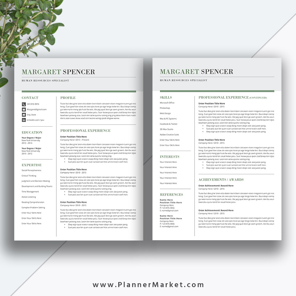 creative resume template word  3 page cv template  professional teacher resume design  cover