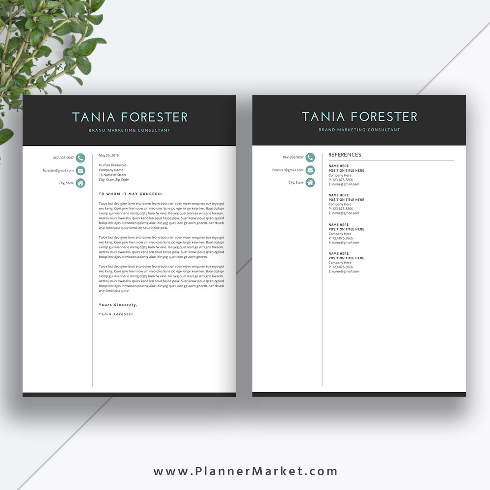 resume template 3 page  unique cv template  professional modern resume design  cover letter  ms
