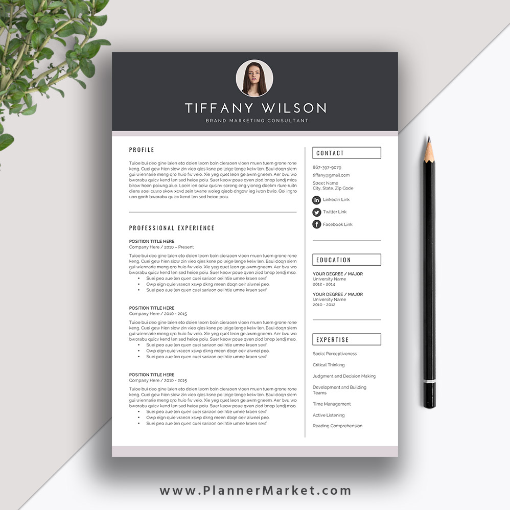 Professional Resume Template for MS Word, Modern CV Template, Creative ...